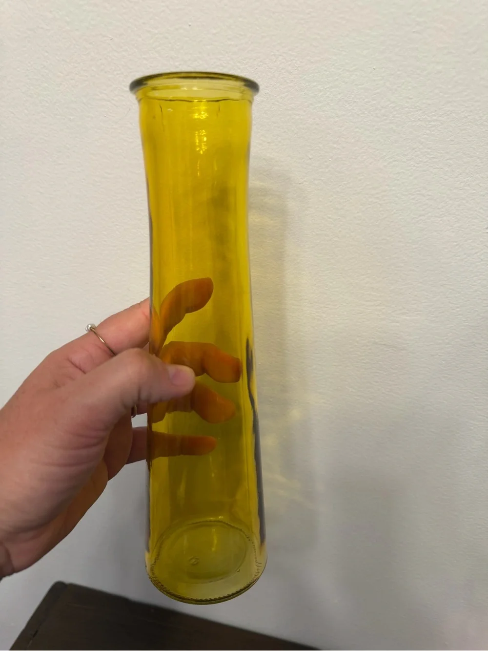 Yellow Glass Decorative Vase